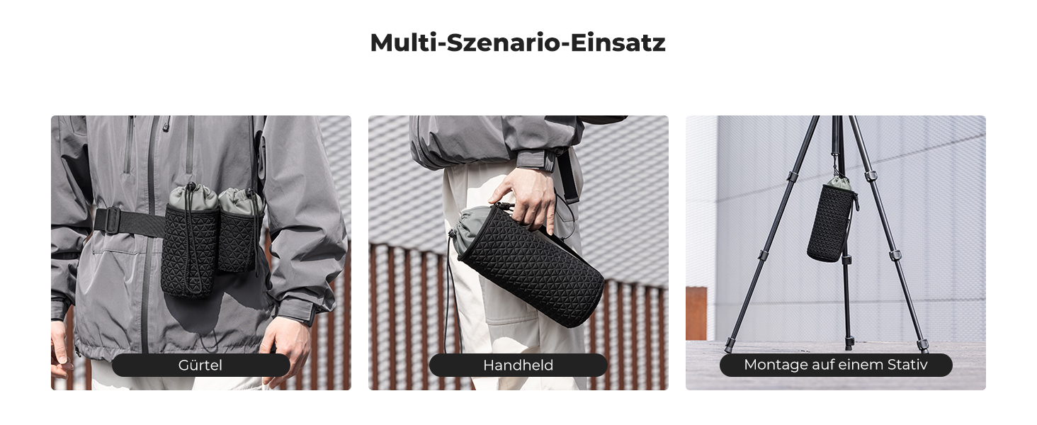 Чохол для об'єктива K&F Concept: 4 розміри, для Canon, Nikon, Sony, Fuji, Sigma, з шнурком