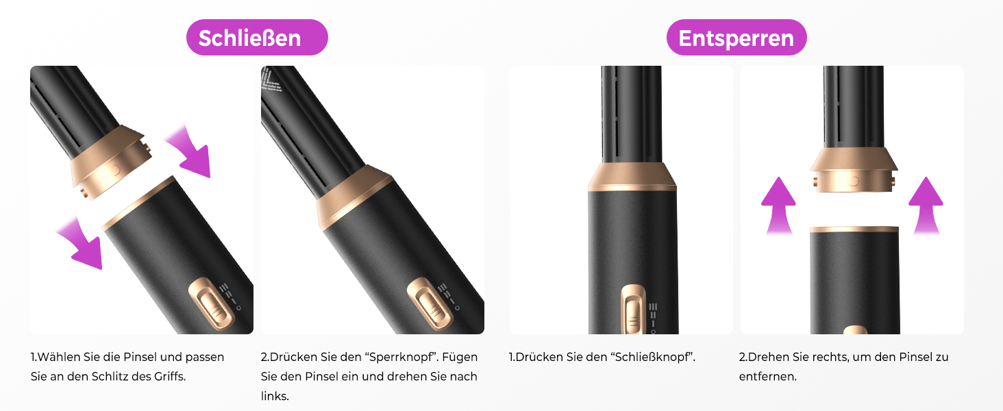 Airstyler 5 в 1: Фен-щітка, локони, випрямлення. Набір для волосся, чорний/золотий