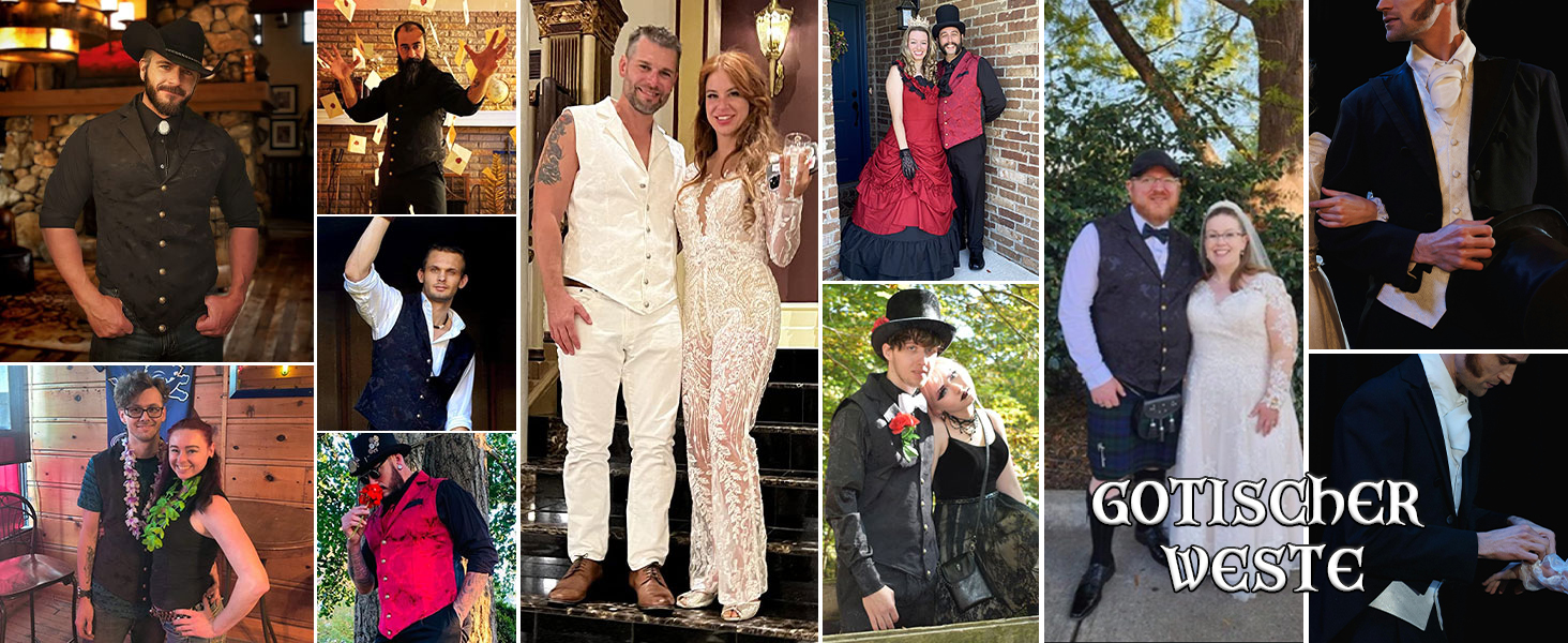 Чоловічий вікторіанський костюмний жилет VATPAVE у стилі стимпанк, готика, чорний