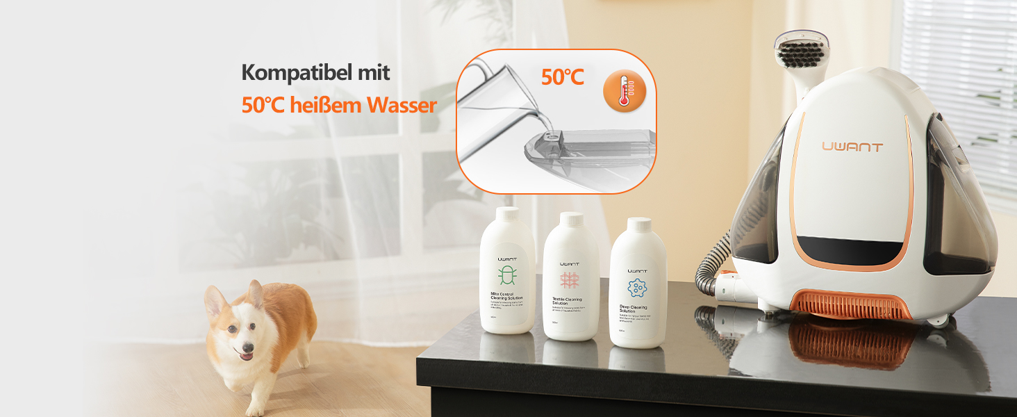 UWANT Теперішній пилосос для миття килимів, для диванів, килимів, м'яких меблів, мокрий/сухий пилосос з потужною потужністю всмоктування 12000Pa, 60dB, B100-s