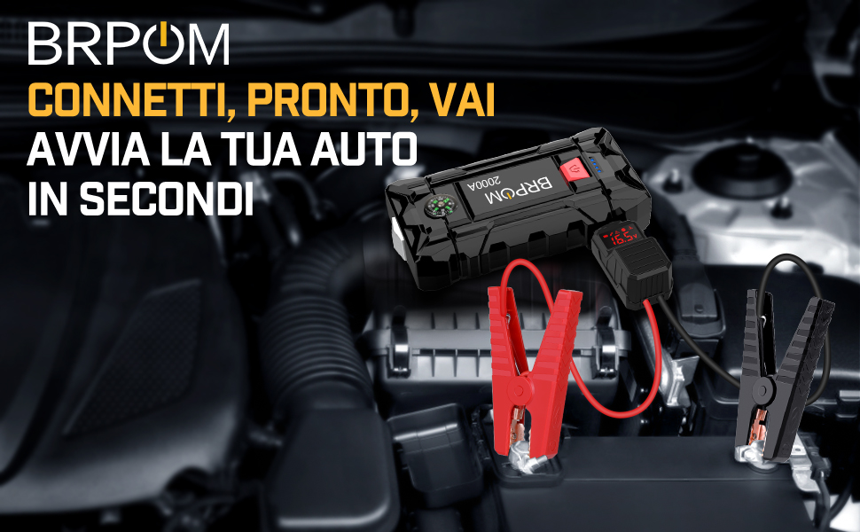 Powerbank BRPOM для запуску авто з LCD-дисплеєм (2000A, 7000A)
