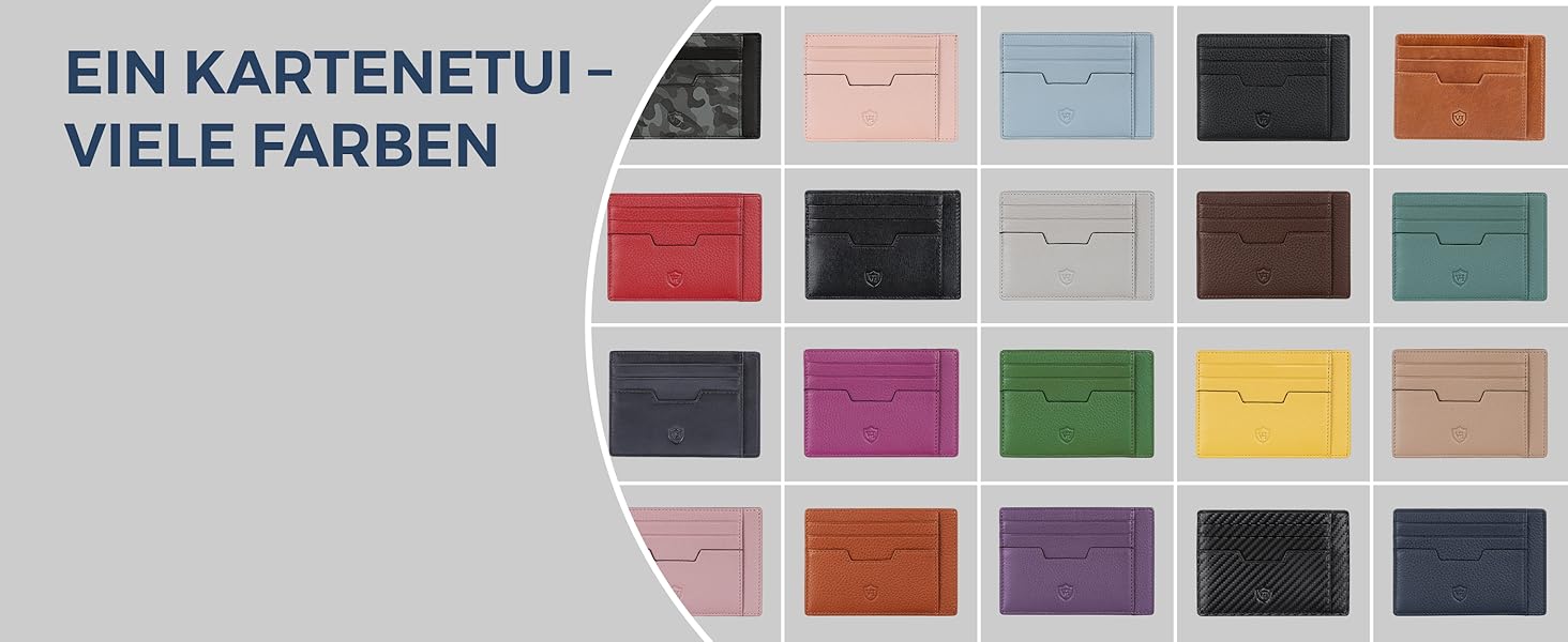 Шкіряний картхолдер VON HEESEN з RFID-захистом, портмоне для кредитних карток з наппа-шкіри, 9 відділень, унісекс (коньячний коричневий)