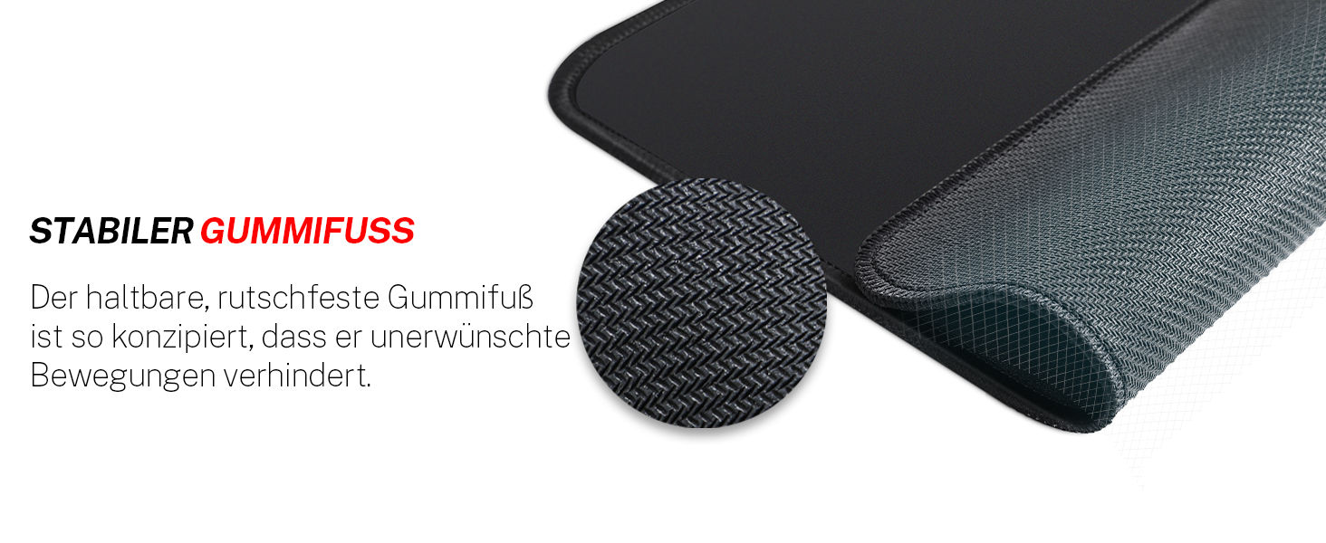 KTRIO Комплект з 3 килимків для миші, 275x215 мм, чорний, антиковзаюча гума, міцні шви, для комп'ютера, ноутбука, ПК