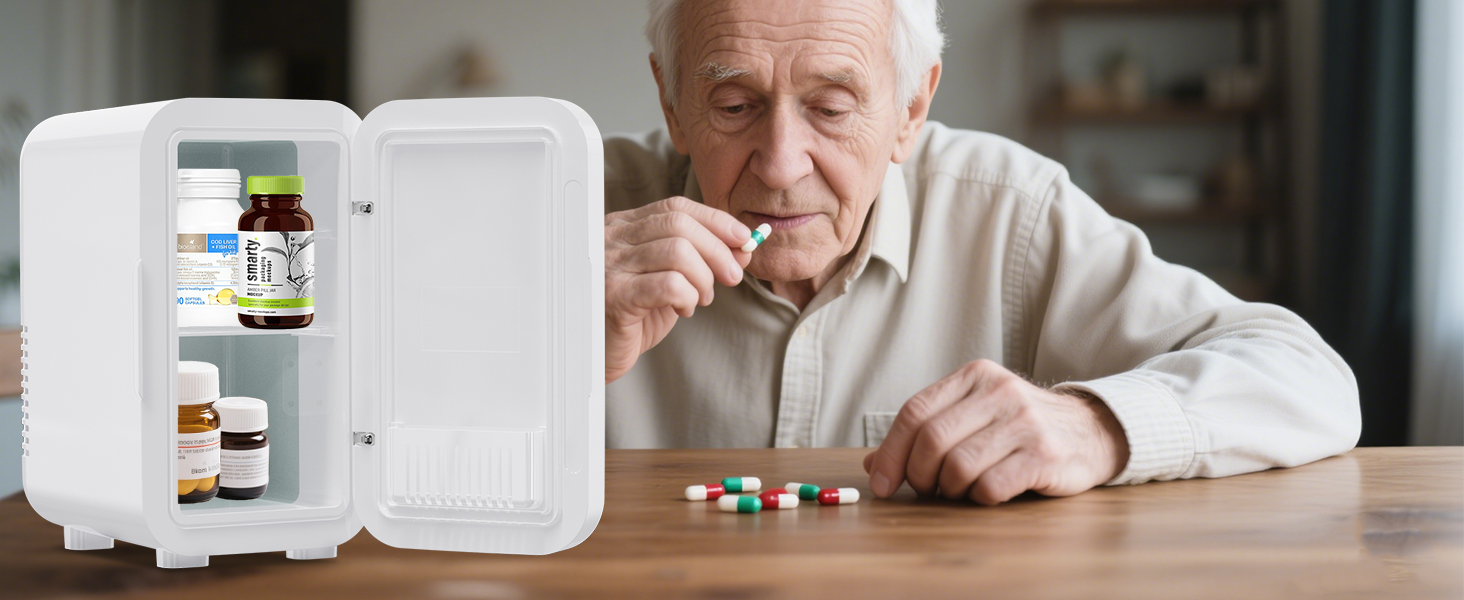 Mini холодильник Enventor 6L: портативний, для авто, кімнати, косметики, фруктів та напоїв (білий)