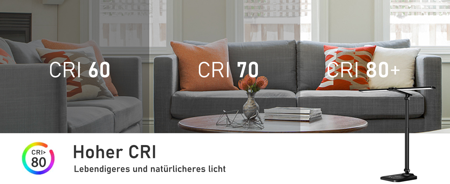 Світлодіодна настільна лампа CHARYJOD з регулюванням яскравості та кольорової температури, USB-порт для зарядки, чорний колір