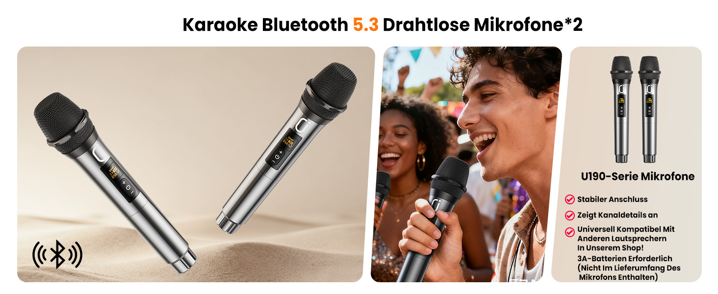 Караоке машина JYX MS82 з 2 мікрофонами, Bluetooth 5.3, USB/TF/AUX, LED-підсвітка, портативна колонка для вечірок та відпочинку