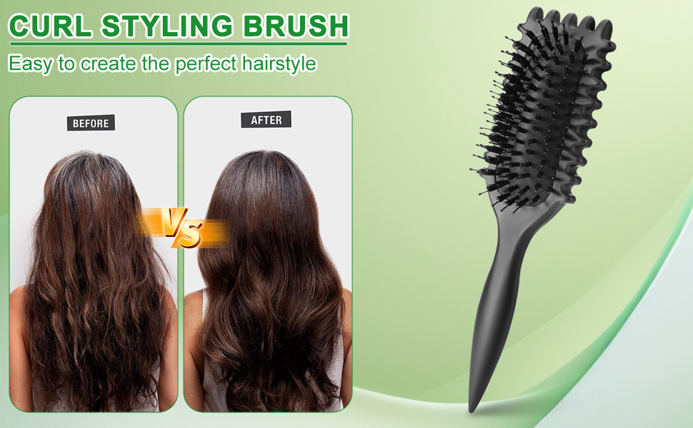 Щітка для кучерявого волосся Lockenbürste: формування локонів та об'ємне укладання (світло-бежева)