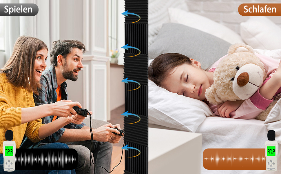 Акустичний поролон для звукоізоляції самоклеючий, пірамідні панелі 30x30x2.5 см, набір 24 шт. для студії, офісу та стелі