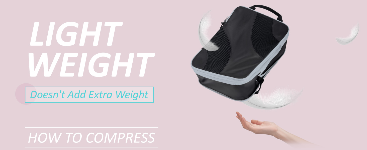 Органайзери для валізи BAGSMART компресійні, набір 6 шт., чорні - ідеальний органайзер для подорожей та ручної поклажі