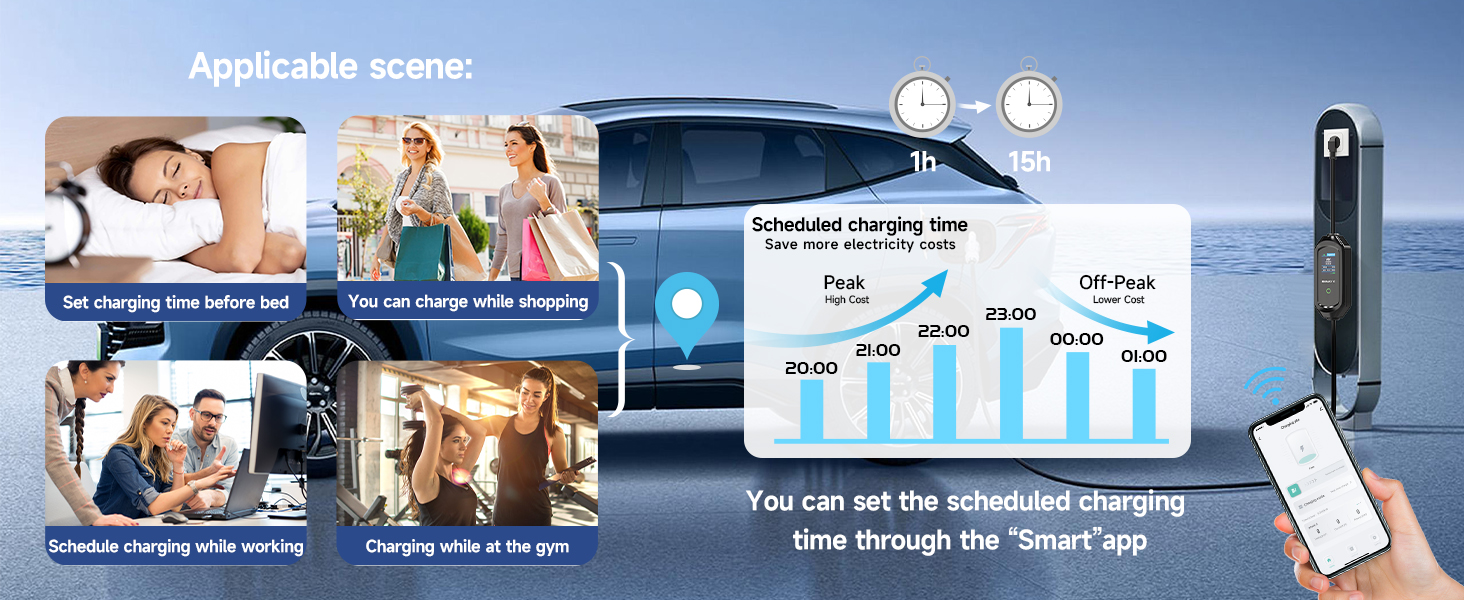 Кабель зарядного пристрою для електромобіля 8м, 3.6 кВт, Schuko, регульований струм 6/8/10/13/16A, з сумкою, IEC 62196-2