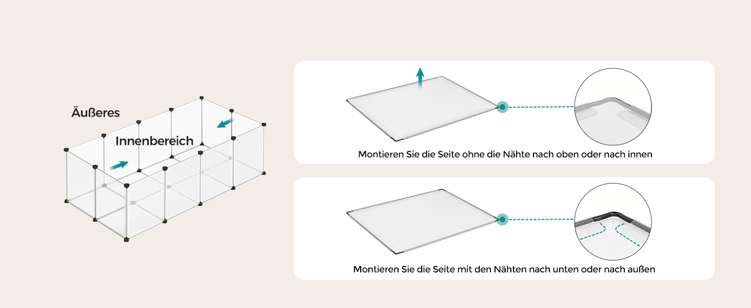 Клітка для гризунів SONGMICS Freigehege з піддоном, 143 x 73 x 46 см, біла (LPC02W M)