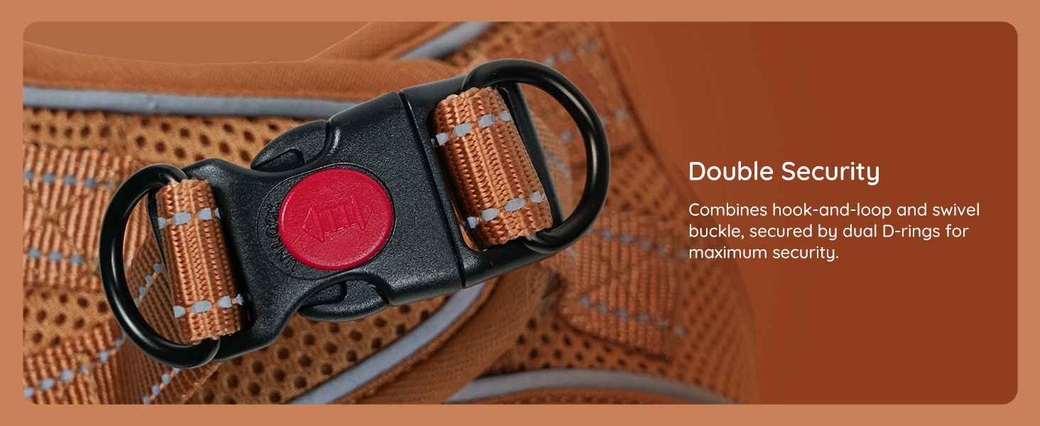 Шлейка для собак BELLA & PAL для маленьких собак з повідком, Step-in шлейка з Air Mesh, анти-тяга, світловідбиваюча, дихаюча, для цуценят, котяча шлейка, мокко, S (35-40 см обхват грудей)