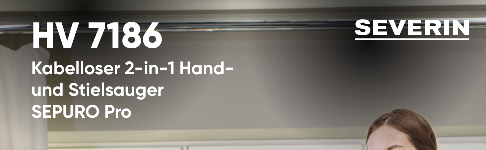 SEVERIN SEPURO: Акумуляторний ручний та стійковий пилосос з технологією мішка та акумулятором Einhell Power. Бездротовий пилосос з мішком для алергіків, акумуляторний пилосос, HV 7185 (PRO безмішковий варіант)