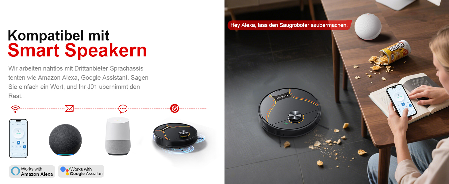 Робот-пилосос Chuboor з функцією миття 3 в 1, 6500Pa, LiDAR навігація, керування через додаток/WiFi/Alexa, автозарядка, 150 хв роботи, для шерсті тварин, килимів та твердих підлог, чорний