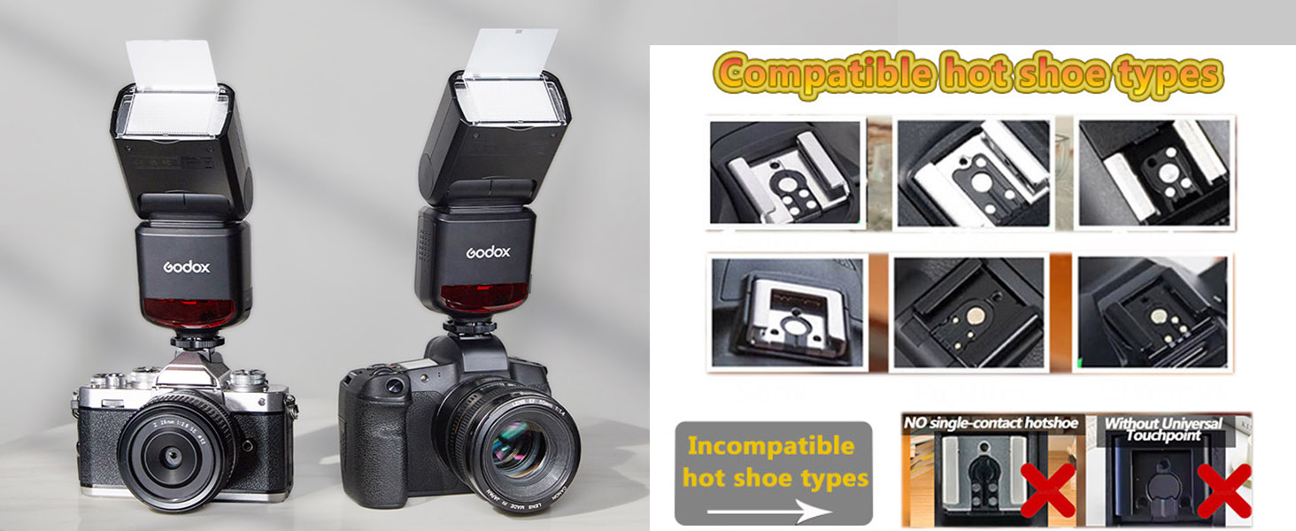 Спалах для камери Godox TT520III, швидка зарядка 1.8с, 400x потужність, сумісний з Canon, Nikon, Panasonic, Olympus, Pentax (без TTL)