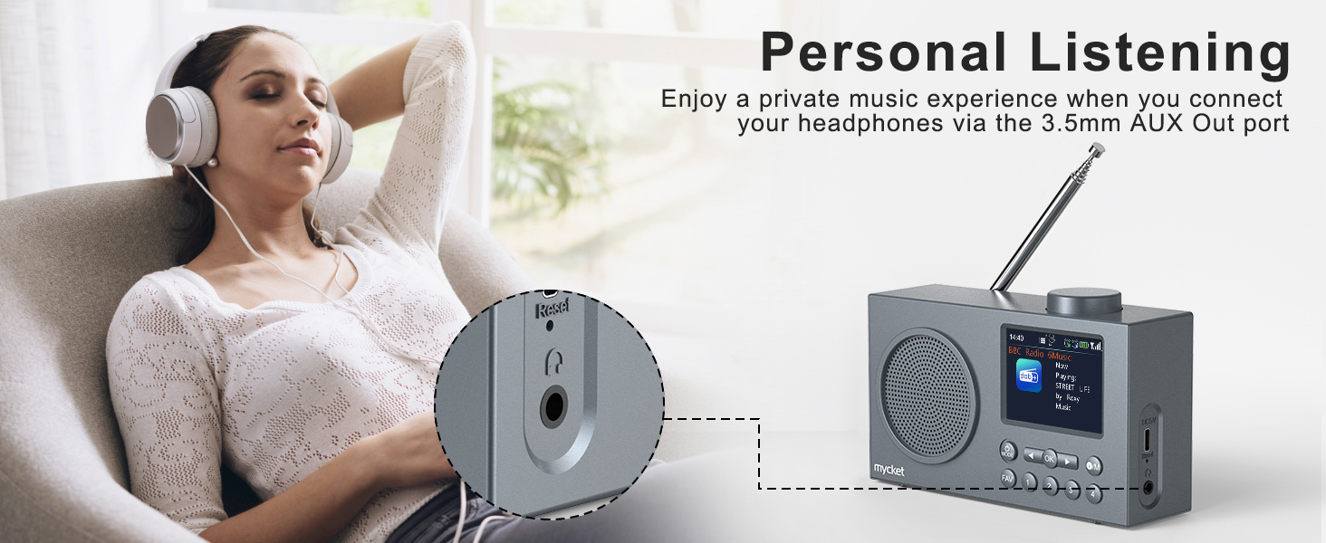 Портативне DAB/DAB+ радіо з цифровим радіо UKW, FM, Bluetooth 5.0, подвійний будильник, 40 попередніх станцій, 2.4' кольоровий дисплей (колір хакі)