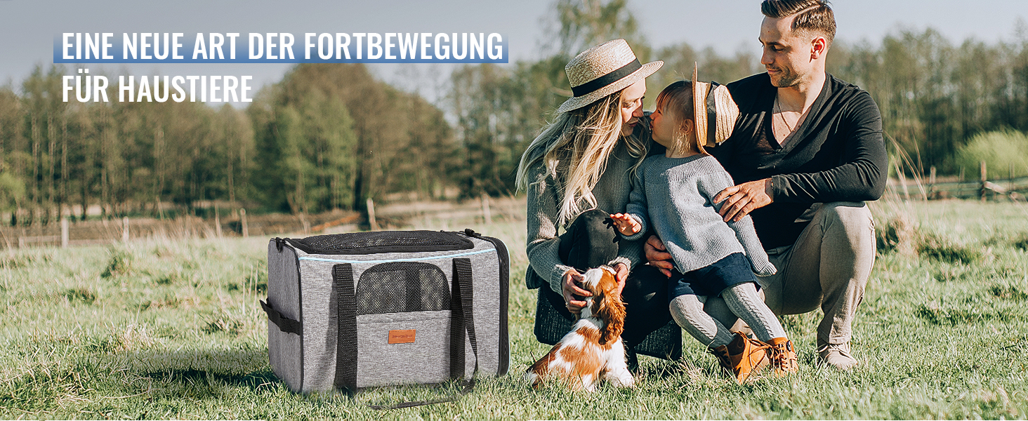 Транспортна переноска для котів та цуценят Morpilot до 5 кг, сіра, з колесами, 28 x 28 x 43 см