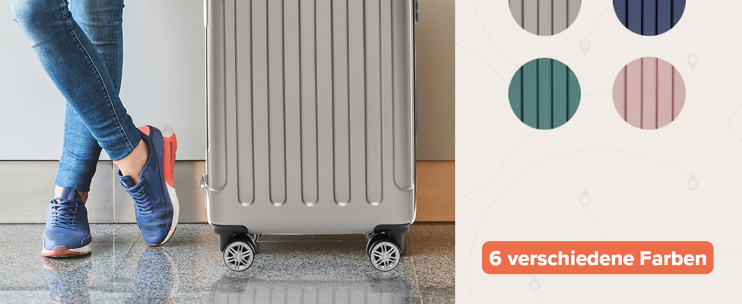 Чемодан ручної поклажі TRVLMORE 54x36x20 см - валіза на колесах, ручний чемодан, валіза з жорстким корпусом, легкий ручний чемодан, валіза на колесах