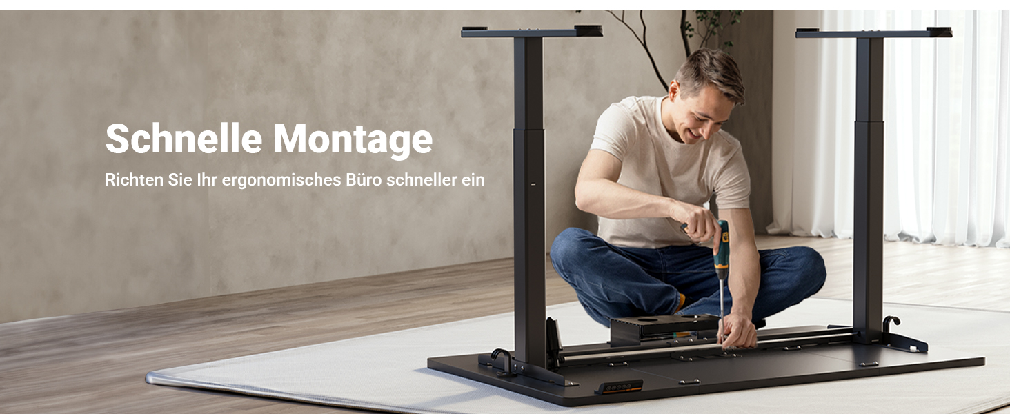 Claiks Electric Height Adjustable Desk 140x70cm - Standing Desk with Cable Management, Memory Function & Ergonomic Design (FSC® Certified)