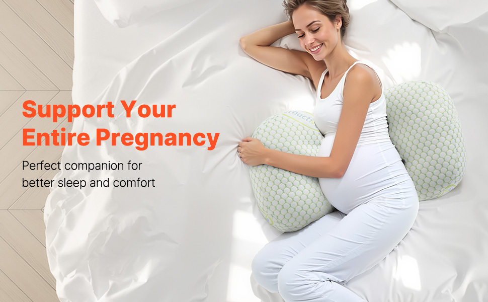 Подушка для вагітних VEVOR C-подібної форми, 133x63x21 см. Підтримка спини, живота, стегон та ніг. Знімний та пральний чохол.