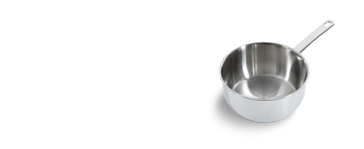 BK Bright Сковорода з нержавіючої сталі 24 см, Cool Grip, професійне приготування, 18/10, індукція, до 230°C, антипригарне покриття, срібна