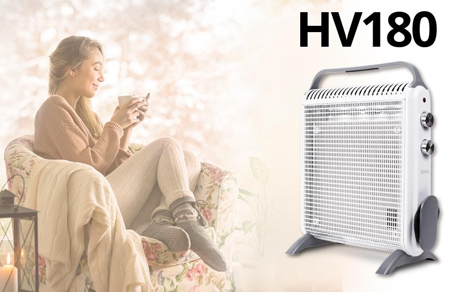 Електричний конвектор Duronic HV180: 2000W, компактний, з ручкою, 2 режими нагріву