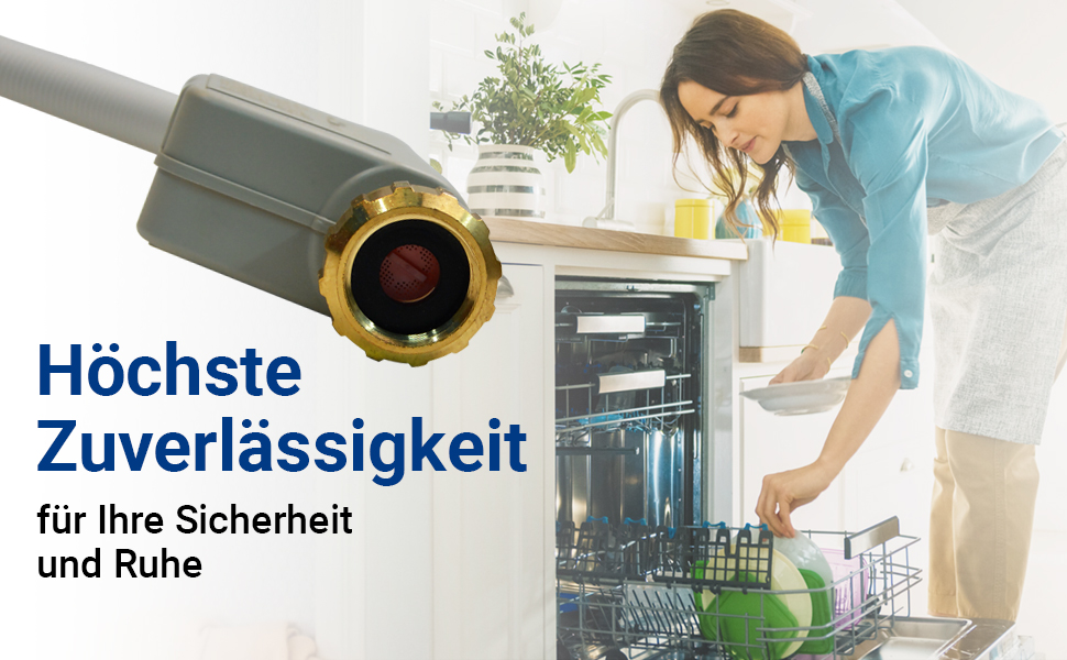 Шланг Aquastop для посудомийної машини 1,8 м VIOKS, заміна для Miele 10499864 7638501 5268990 10499862 7638500, з водозапобіжником, підключення 3/4 дюйма, сумісний з Mondia, Meteor, EuroStar