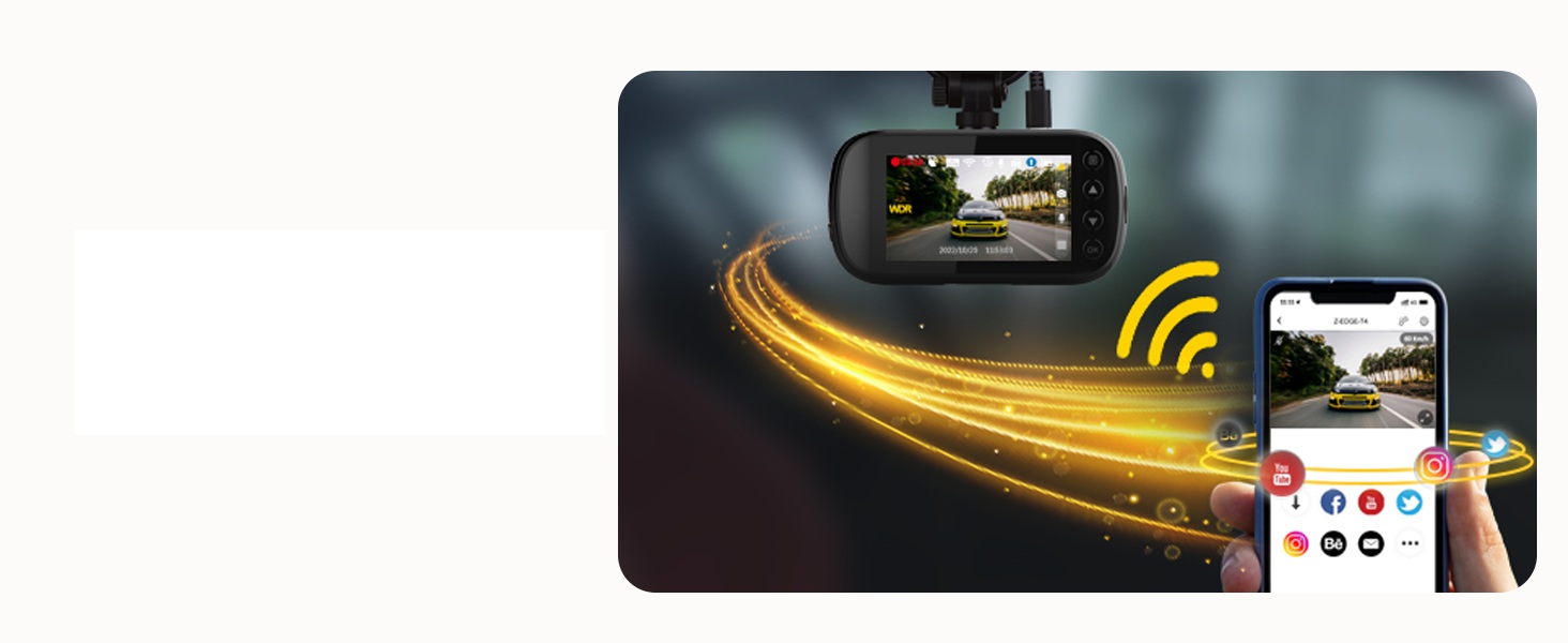 Відеореєстратор Z-Edge 4K Dual Autokamera з GPS, WiFi та LCD 2.7 дюйма. Підтримка запису 4K, 2K, 1080P, WDR, G-сенсор, нічне бачення, паркувальний режим. Версія 2025.