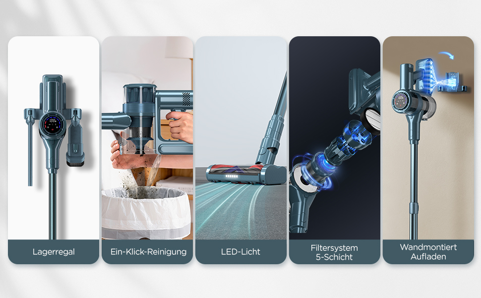 Бездротовий пилосос з HEPA-фільтром, 120 000 об/хв, до 50 хв роботи від акумулятора, LED-дисплей, антизаплутана щітка, 400W