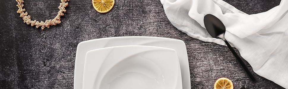 CreaTable Серія Celebration: 12-частинний сервіз для 6 осіб з порцеляни, Made in Europe