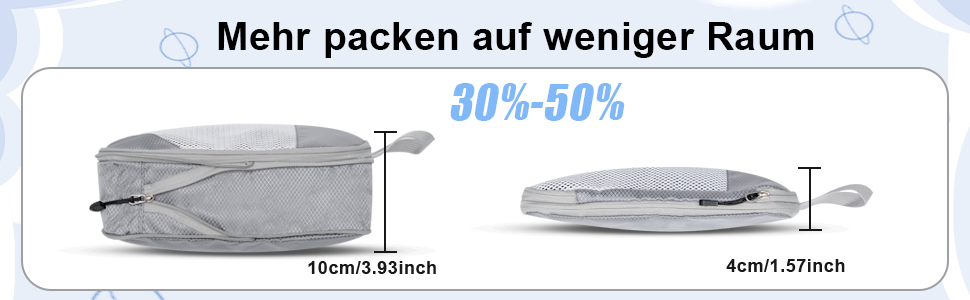 Органайзери для валізи: комплект 3 шт. (сірий) - для зручної подорожі