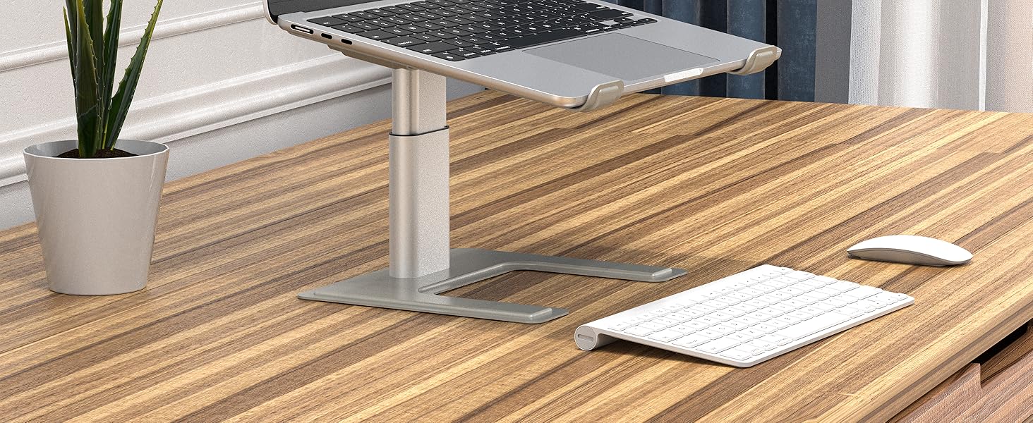 Підставка для ноутбука ALASHI, регульована, ергономічна, металева, чорна, 10-15.6 дюймів