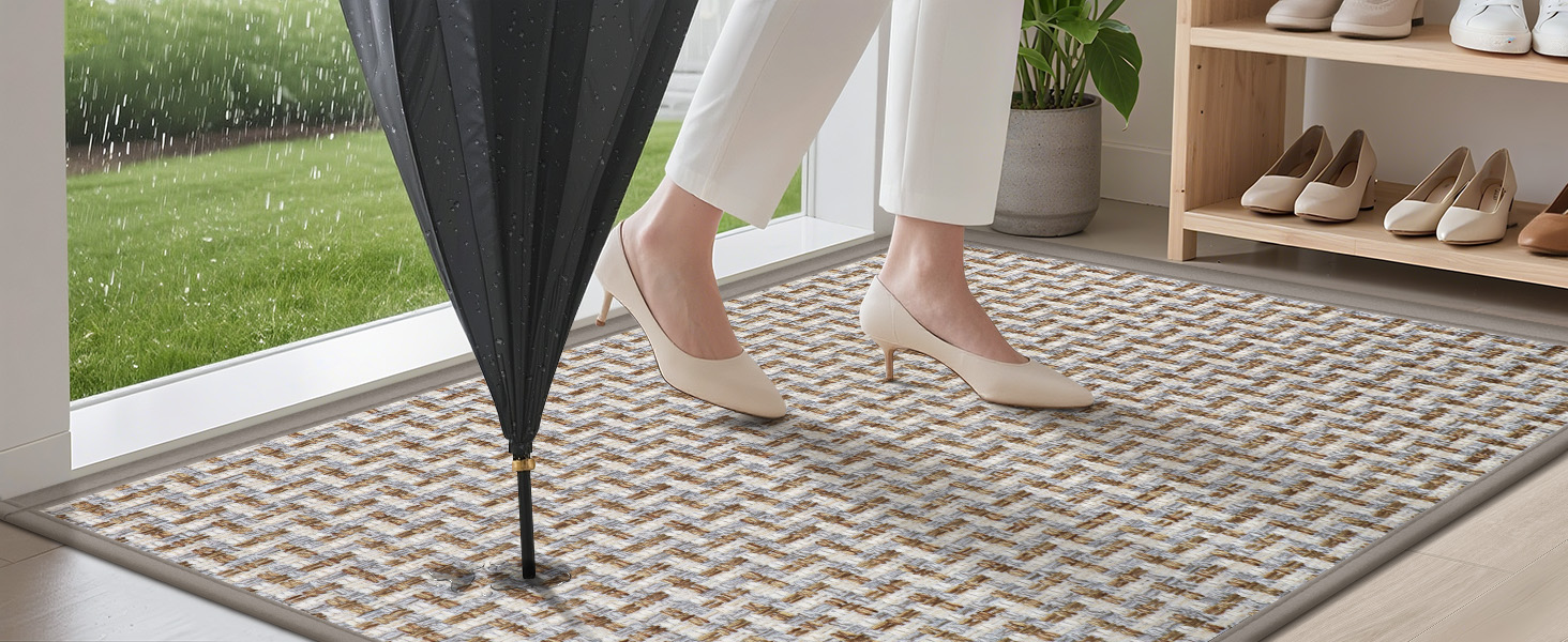Придверний килимок LEKEEPGO протиковзкий вологопоглинаючий (сірий, 43x75 см) — універсальний килимок для входу, дому та вулиці, що миється