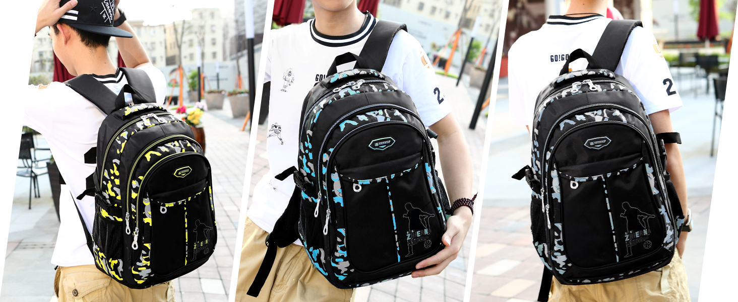 Шкільний рюкзак IvyH для дівчаток-підлітків, 3-в-1 з ланч-боксами та пеналом, чорний