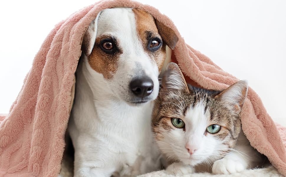 MIULEE Деки для собак 70x100 см, м'яка ковдра для тварин, флісова підстилка для собак, котів, кроликів, рожева, середній розмір (70*100 см)