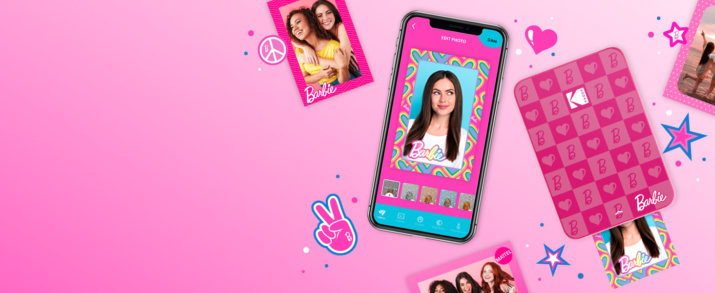 Фотодрук миттєвий Kodak x Barbie Step Slim + аксесуари (подарунчий набір)