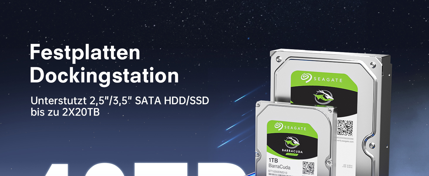 Док-станція для жорстких дисків POSUGEAR RGB USB 3.0 з підтримкою 2.5/3.5 SATA HDD/SSD, 2 відсіки, Offline Clone, UASP