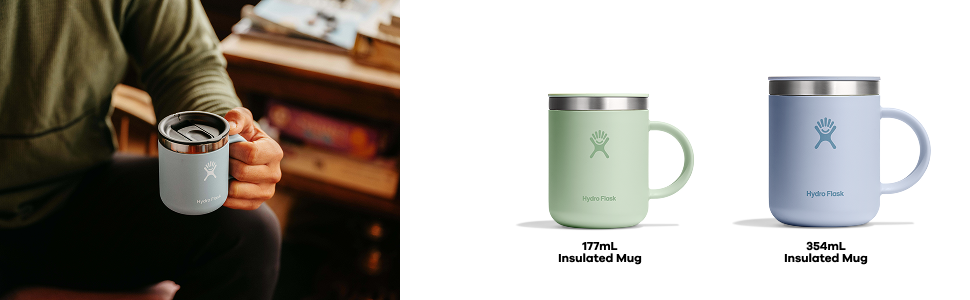 Hydro Flask 12 oz Stainless Steel Vacuum Insulated Coffee Mug with Lid - Travel Coffee Cup - Dishwasher Safe