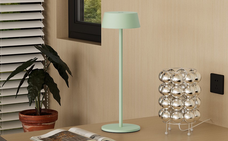 Акумуляторна світлодіодна настільна лампа K-Bright з димером, тепле світло 3000K, водонепроникна, для дому та вулиці, USB-C, чорна