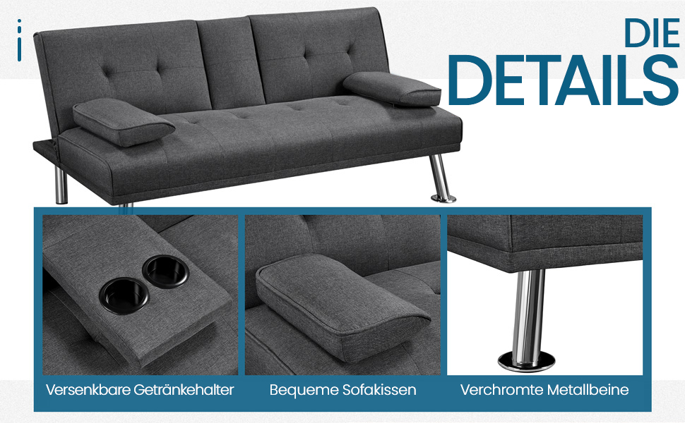 Yaheetech Folding Sleeper Sofa