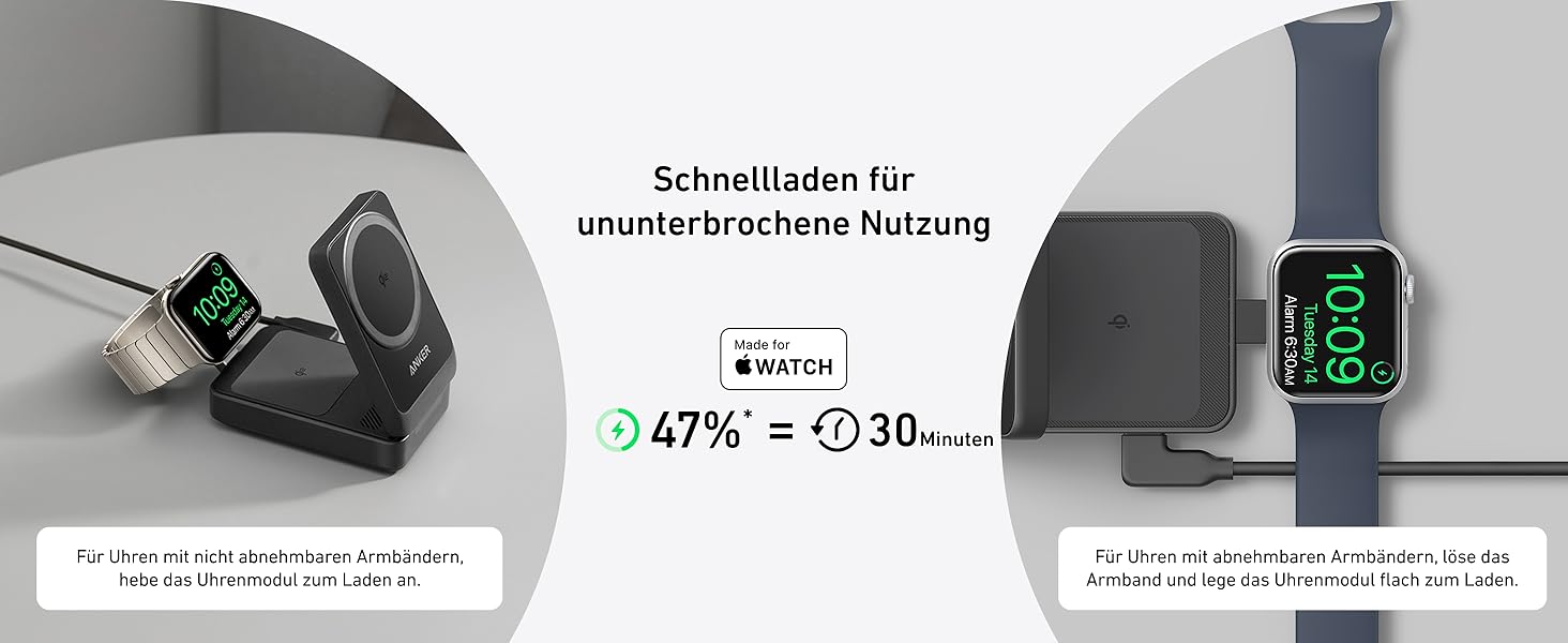 Anker MagGo 3-в-1 Бездротова Зарядна Станція Qi2 15W MagSafe для iPhone 17/16/15/14, Apple Watch 9, AirPods (з USB-C 40W адаптером) - Чорна