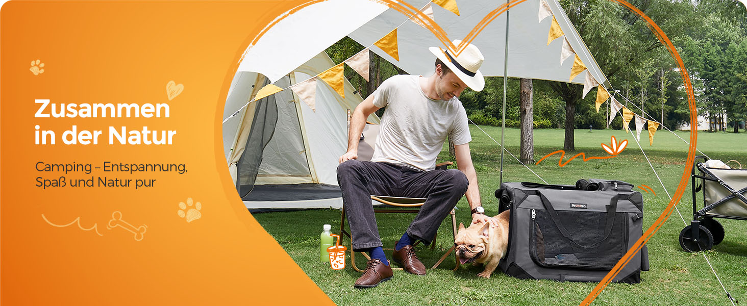 Клітка для собак Feandrea, переноска для собак, середнього розміру, сіра, 60 x 42 x 42 см