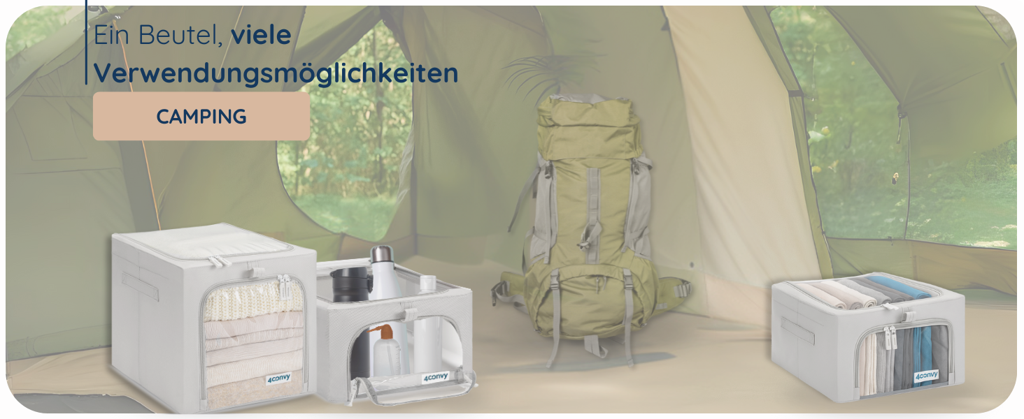 4CONVY Коробка для зберігання одягу з блискавкою та металевим каркасом - 3x24L, сіра, з вікнами (2 шт.) [2024, покращений матеріал]