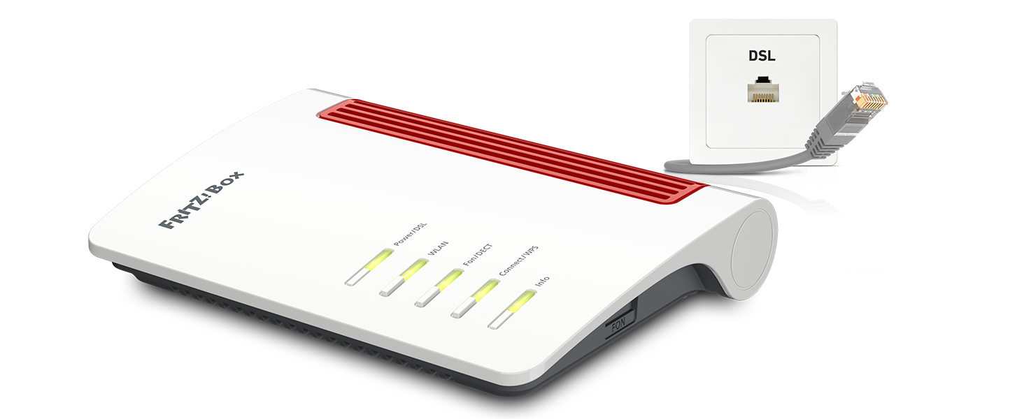 Роутер FRITZ!Box 7530 AX International Wi-Fi 6 DSL - Підтримка DSL/VDSL, Mesh, DECT, Media Server, для Австрії/Швейцарії