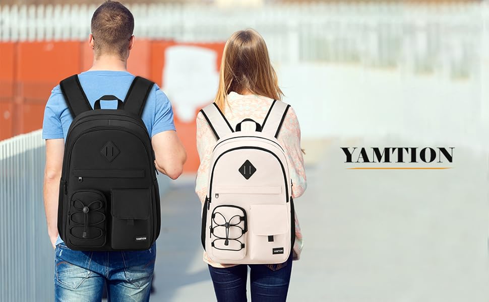 Шкільний рюкзак YAMTION для дівчаток та підлітків, жіночий, для школи, університету, подорожей, роботи (15.6 дюймів, бежевий)