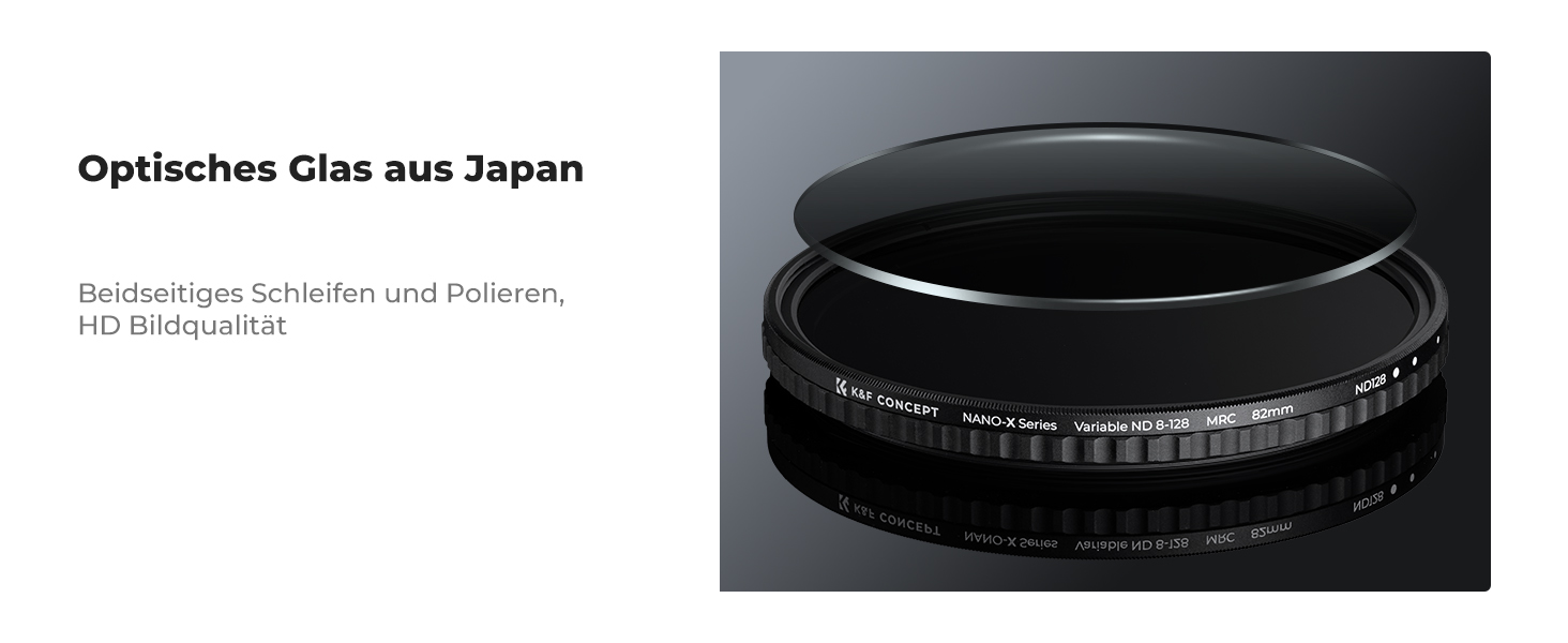 Фільтр ND K&F Concept Variabler 46mm, ND8-128 (3-7 ступенів затемнення) для фотографії пейзажів та відео, Nano-Xcel серія