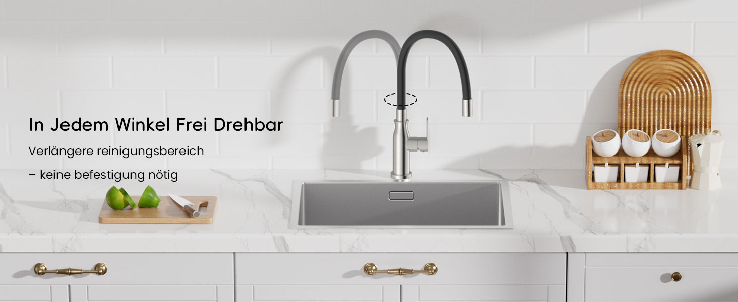 Кран кухонний APPASO 3-в-1 з трьома виходами, чорний, з нержавіючої сталі, для фільтрів води, поворотний на 360°, 2 ручки, низький тиск