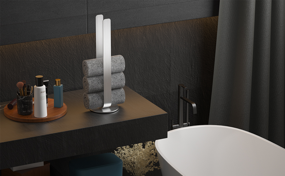 Тримач для рушників ZUNTO без свердління, для гостей, самоклеючий, штанга для рушників з нержавіючої сталі, 40 см, сріблястий (стійкий)