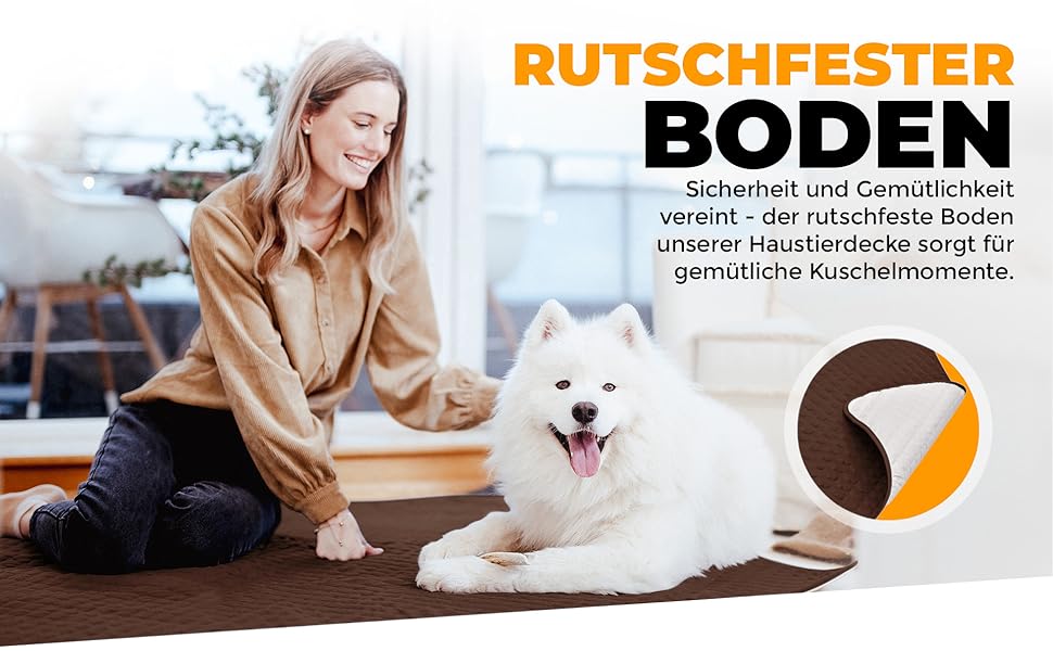 Водонепроникний коврик для собак SympaTierisch: захист дивану та ліжка, 150 x 130 см, коричневий