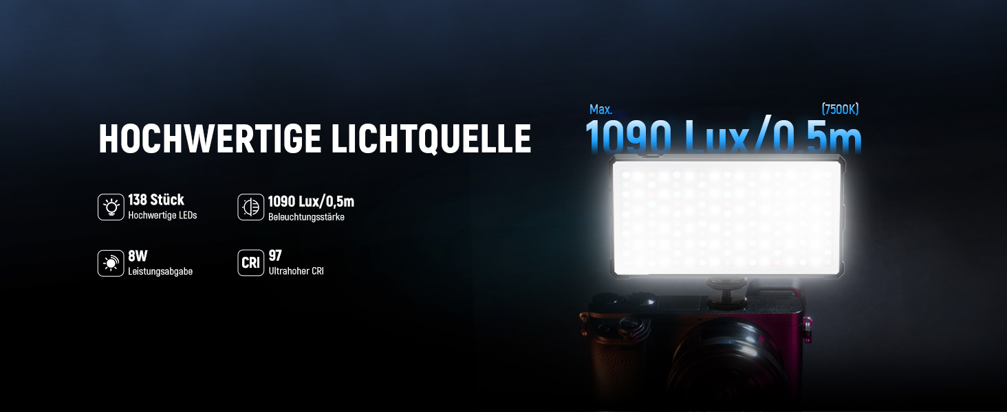 NEEWER SL90C RGB LED панель для відеозйомки, 8W, 2700K–7500K, портативна, з регулюванням кольору, CRI 97, 4000mAh, металева, для DSLR, стримінгу, SL90C